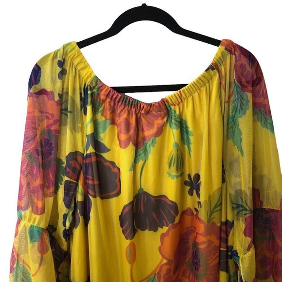 Ashley Stewart Floral Print Bell Sleeve Blouse Top Sz 22/24 - Picture 4 of 5